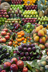Varioud fruits and vegetables at market