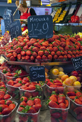 Strawberries in market