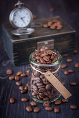 Coffee beans in a vintage style