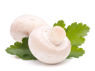 Champignon mushroom and parsley leaves