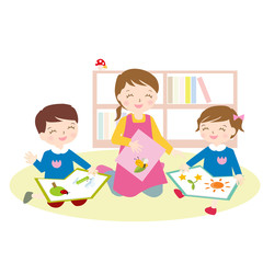 幼稚園　保育園　本を読む