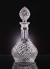 Liquor decanter on dark