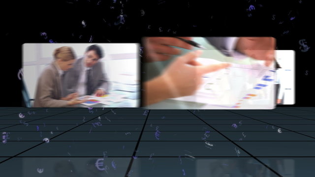 Montage of business colleagues at work
