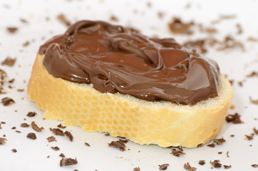Bread with chocolate cream