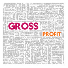 Business word cloud for business and finance concept, Gross Prof