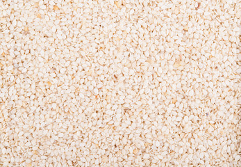 Sesame dry seeds background, closeup