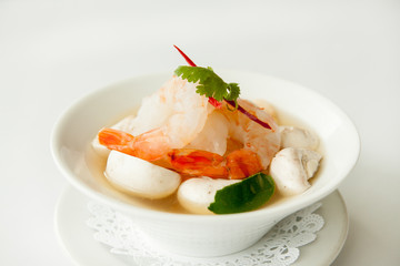 Tom yum prawn, Thai popular soup.