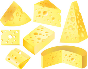 cheese photo-realistic vector set
