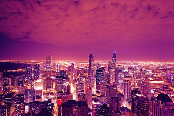 Fototapeta premium Chicago Skyline at Night