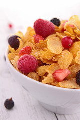 bowl of cereals and fruits