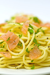 Spaghetti mit Lachs