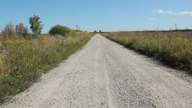 Unpaved road. View of rural road in Ontario, Canada.