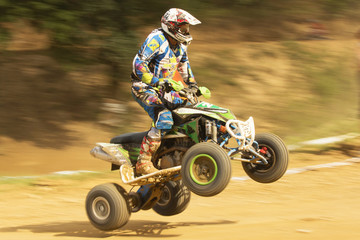 Detailed view od of rider in the quad jump