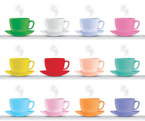 coloured coffee cups