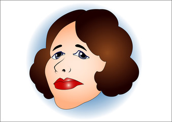 negative, depressed face of a woman