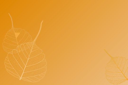Orange background with leaves
