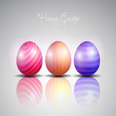 Easter eggs background with elegant reflection - vector