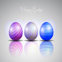 Easter eggs background with elegant reflection - vector