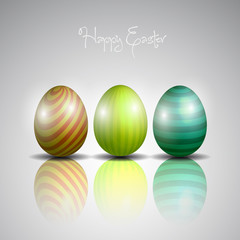 Easter eggs background with elegant reflection - vector