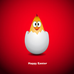 Fototapeta premium Easter egg with funny chick - Vector Illustrator