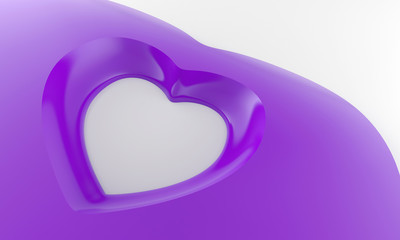 Violette Herzform in 3D