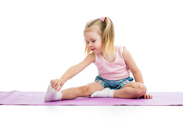 Kid doing fitness exercises
