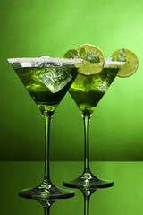Sour green cocktails