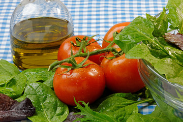 Tomatoes and Salad Leaves