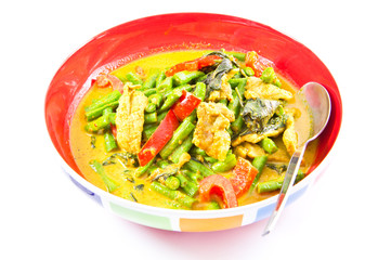 Dried pork with spicy curry, Thailand food