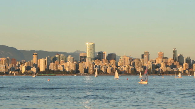 Vancouver Skyline, Small Sailboats
