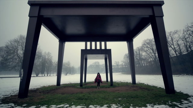 Dancing woman at the park