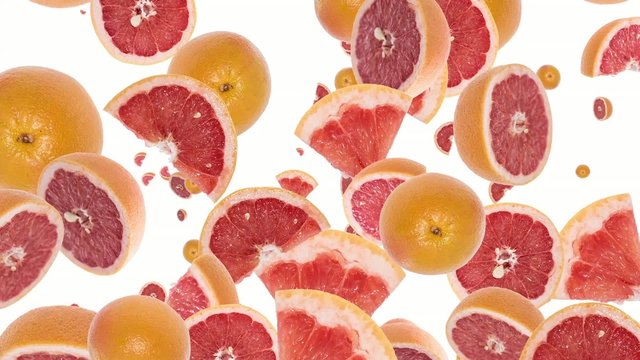 Falling Grapefruits as background video with Alpha