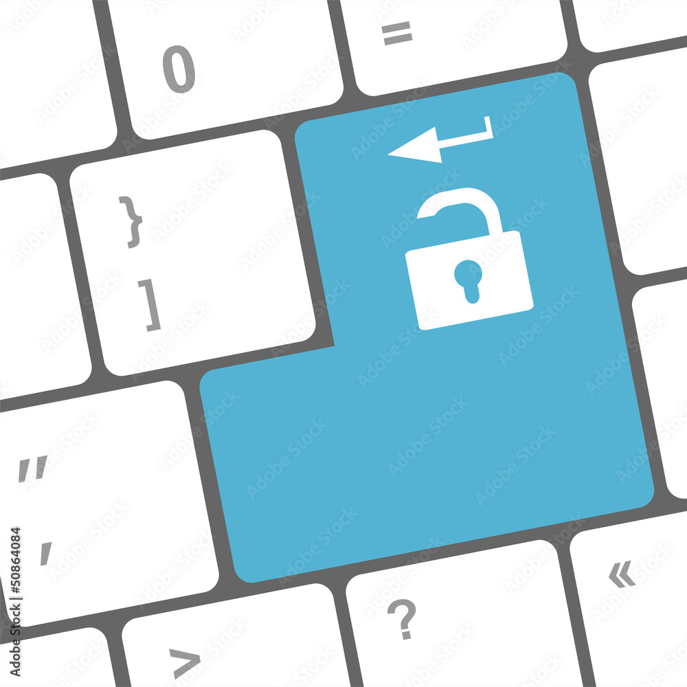 Poster keyboard with lock on enter button