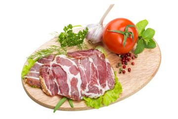 Bacon with vegetables