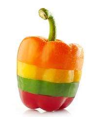 various colors paprika slices