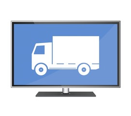 Camion dans un écran de télévision