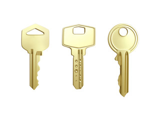 Three keys. 3D isolated