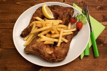 Pollo e patatine fritte