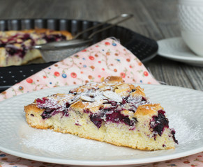 A piece of blackcurrant cake