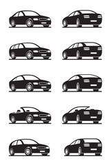 Popular cars in perspective - vector illustrator