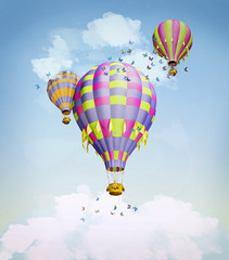 Air balloons in the sky