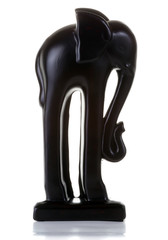 Black elephant souvenir isolated on white background
