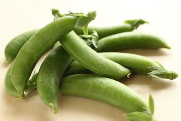 green bean on wooden table