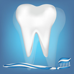 tooth,  toothbrush. mesh illustration