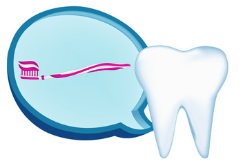 toothbrush, tooth design element. vector mesh illustration