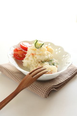 gourmet deli, potato and cucumbe salad