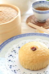 Obraz na płótnie Canvas chinese cuisine, steamed cake and tea for yum cha image