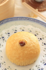 chinese cuisine, steamed cake for yum cha image