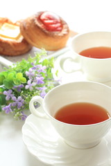 english tea and pastry bread for gourmet breakfast