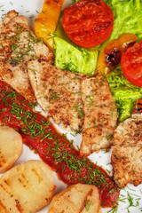 Tasty fish pike perch fillet